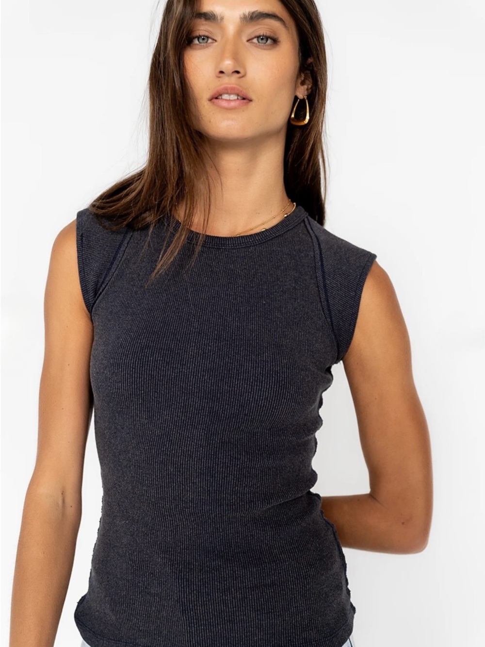 Bohme Huxley Ribbed Tank in Navy